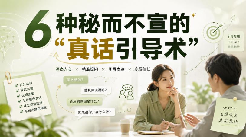 付费文章：6种秘而不宣的“真话引导术”-极客网创