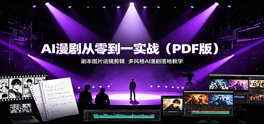 AI漫剧从零到一实战(PDF版)：剧本图片运镜剪辑，多风格AI漫剧落地教学-极客网创