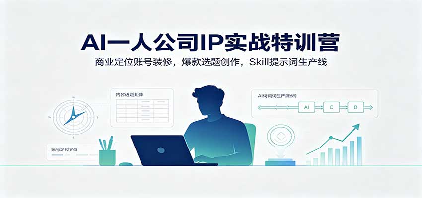 AI一人公司IP实战特训营：商业定位账号装修，爆款选题创作，Skill提示词生产线-极客网创