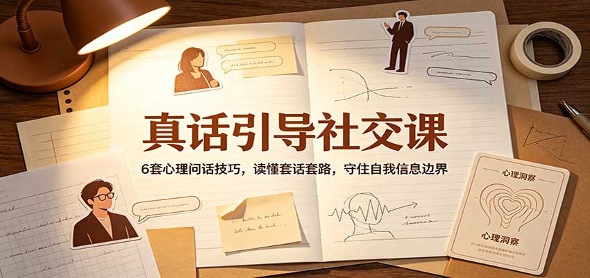 真话引导社交课:6套心理问话技巧,读懂套话套路,守住自我信息边界-极客网创