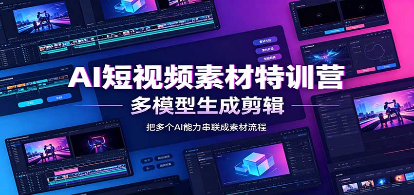 AI短视频素材特训营：Codex本地部署实操，多模型生成剪辑，爆量素材挖掘教学-极客网创