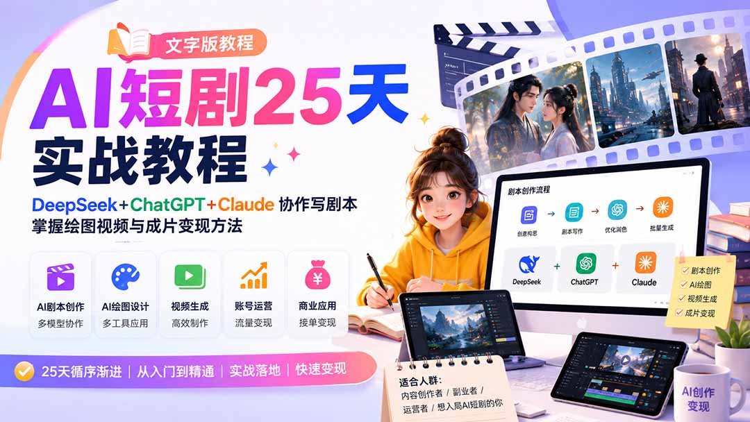 AI短剧25天实战教程(文字版教程-极客网创
