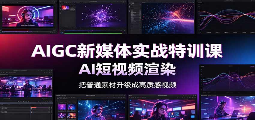 AIGC新媒体实战特训课：工具入门实操，AI短视频渲染，数字人商业视频制作-极客网创