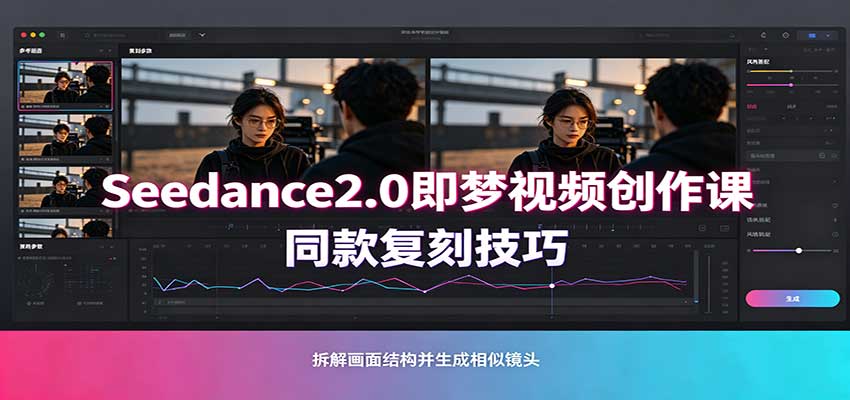 Seedance2.0即梦视频创作课:剧本式视频制作,同款复刻技巧,多行业案例落地教学-极客网创