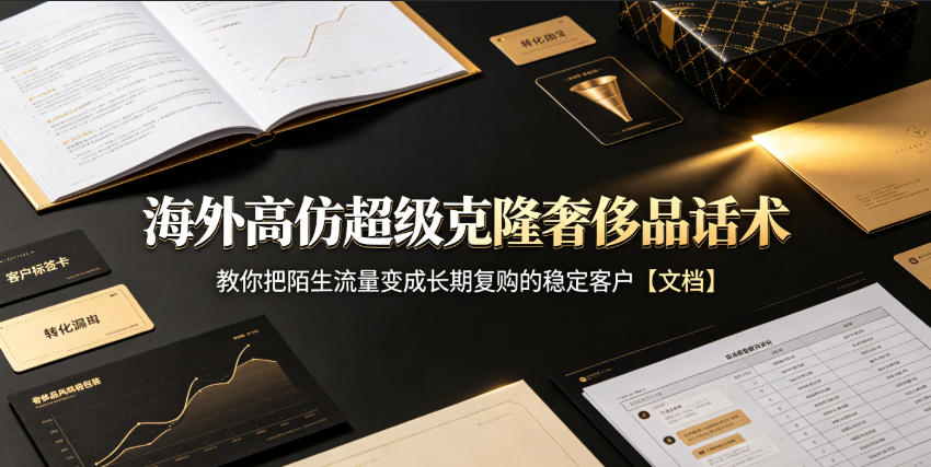 海外高仿超级克隆奢侈品话术，教你把陌生流量变成长期复购的稳定客户【文档】-极客网创