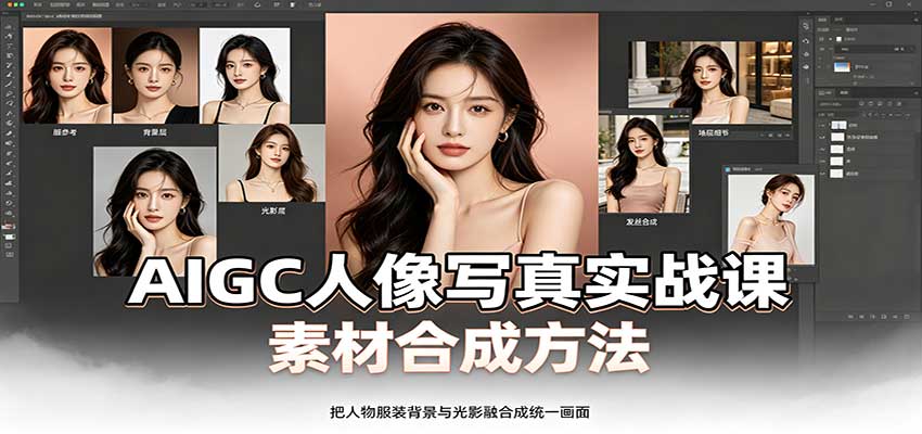 AIGC人像写真实战课：软件平台部署筹备，素材合成方法，多题材写真案例-极客网创
