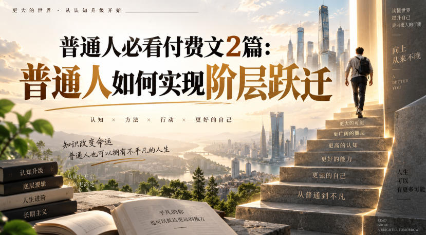 普通人必看付费文2篇：普通人如何实现阶层跃迁-极客网创