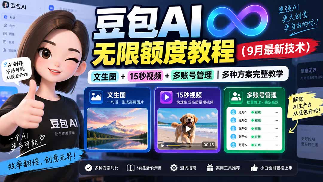 豆包AI无限额度教程(9月最新技术-极客网创