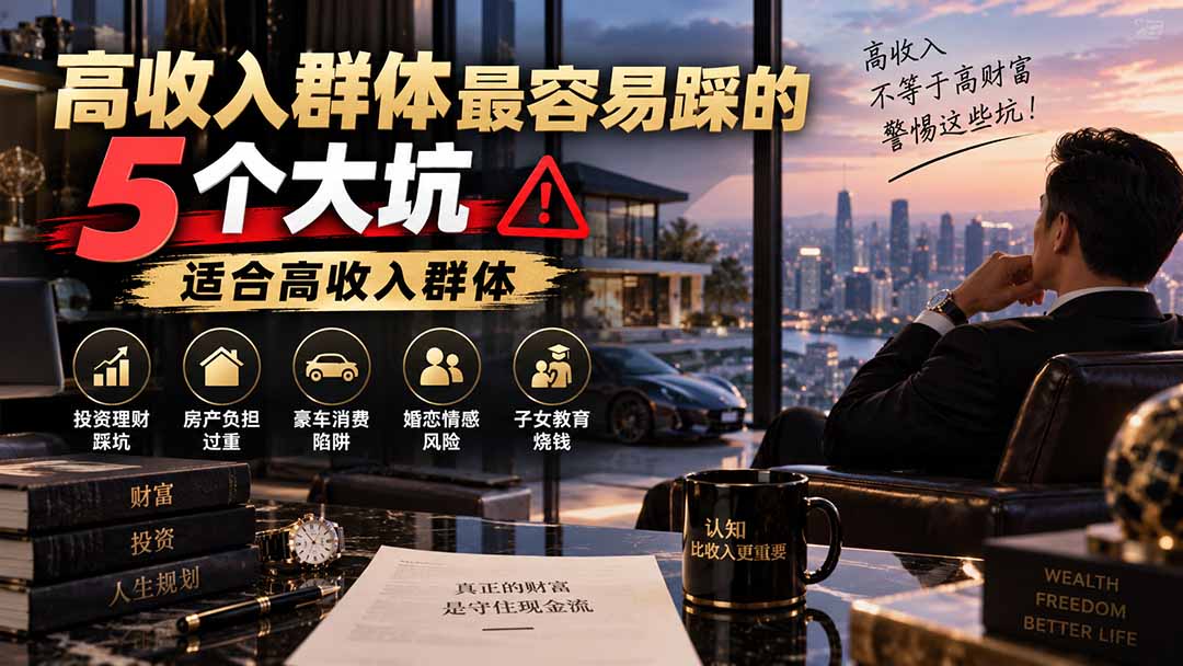 付费文章：高收入群体最容易踩的5个大坑，适合高收入群体-极客网创