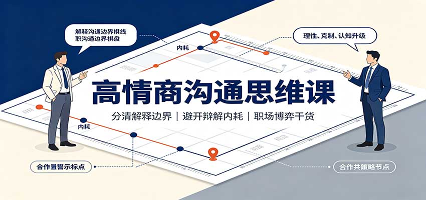 高情商沟通思维课：分清解释边界，避开辩解内耗，职场博弈干货-极客网创