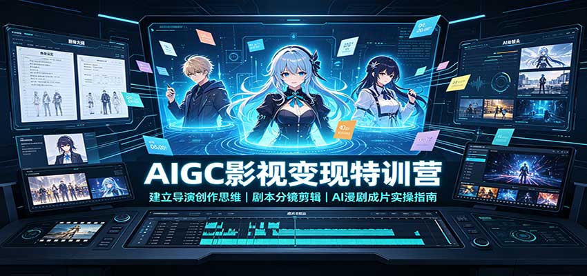 AIGC影视变现特训营：建立导演创作思维，剧本分镜剪辑，AI漫剧成片实操指南-极客网创