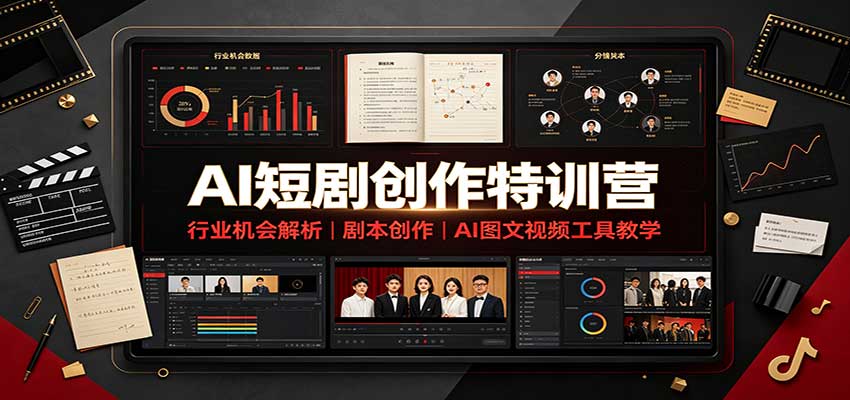 AI短剧创作特训营：行业机会解析，剧本创作，AI图文视频工具教学(文字版)-极客网创