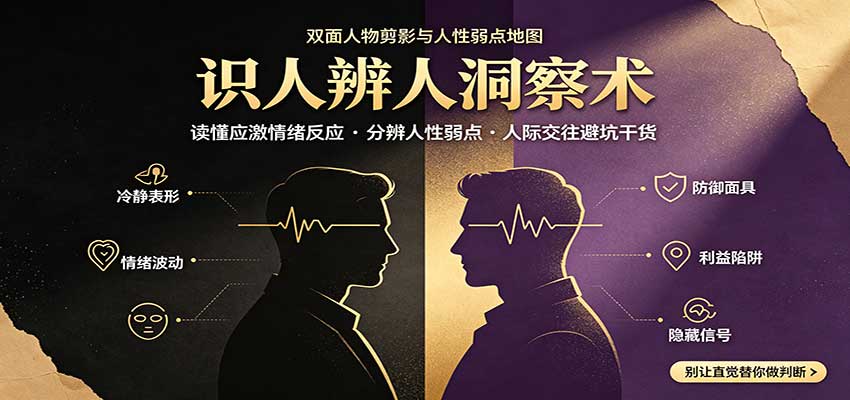 识人辨人终极心法：读懂应激情绪反应，分辨人性弱点，人际交往避坑干货-极客网创