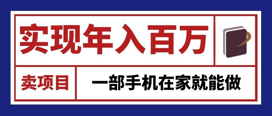 通过网创平台“卖项目”实现年入百万,一部手机在家就能做!-极客网创
