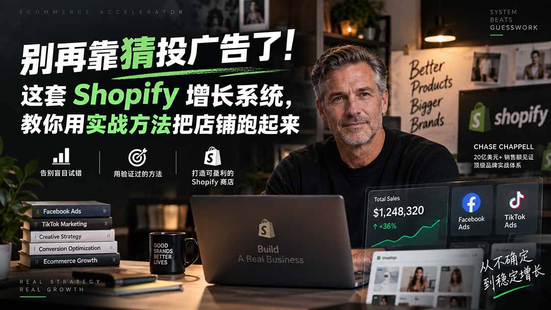 别再靠猜投广告了!这套 Shopify 增长系统,教你用实战方法把店铺跑起来【原创双语字幕】-极客网创