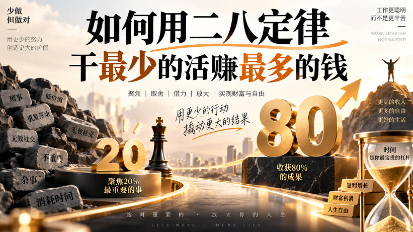 付费文章：如何用二八定律干最少的活賺最多的钱-极客网创