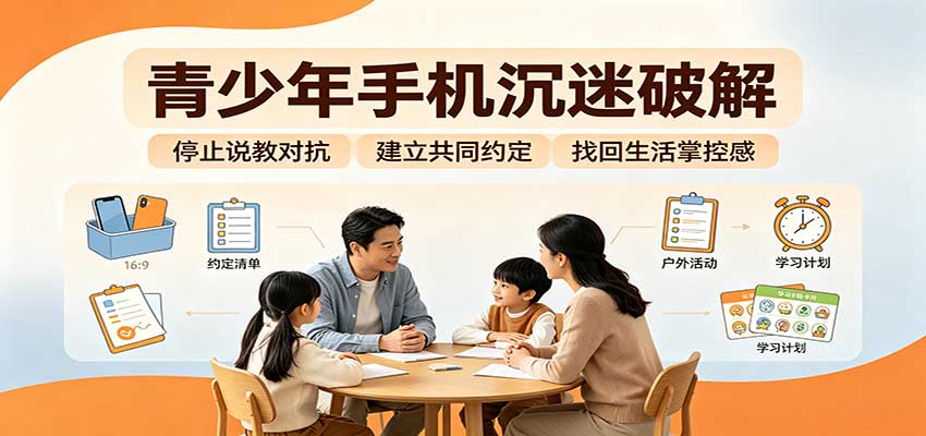 青少年手机沉迷破解：跳出管控说教思维，六步法引导孩子夺回注意力掌控权-极客网创