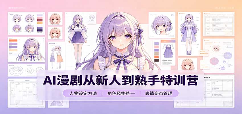 AI漫剧从新人到熟手特训营：剧本分镜创作，提示词模板，人物设定与工具资源-极客网创