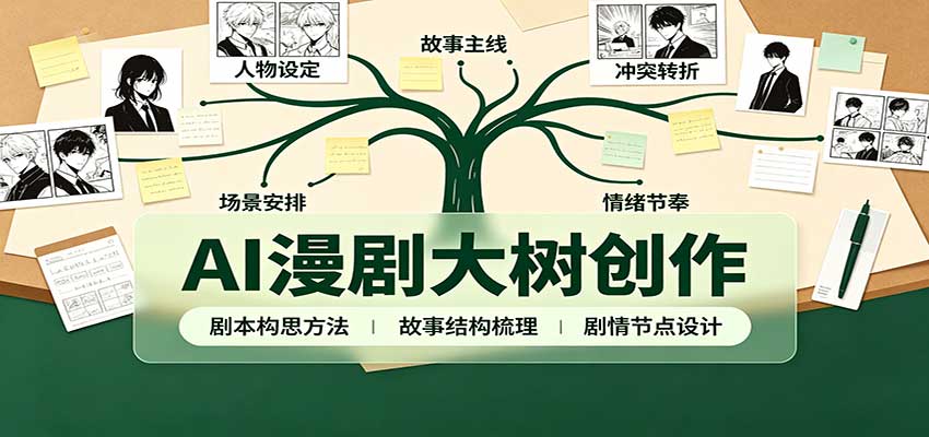 AI漫剧大树创作：剧本构思课程讲解，软件插件配置，配套工具资料完整梳理-极客网创