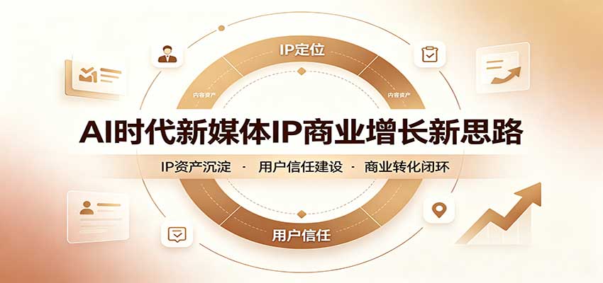 AI时代新媒体IP商业增长新思路：摒弃复杂运营套路，用极简思维打通获客路径-极客网创