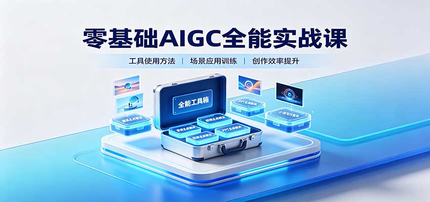 零基础AIGC全能实战课：覆盖绘画、影音、PPT、小说多场景AI创作-极客网创