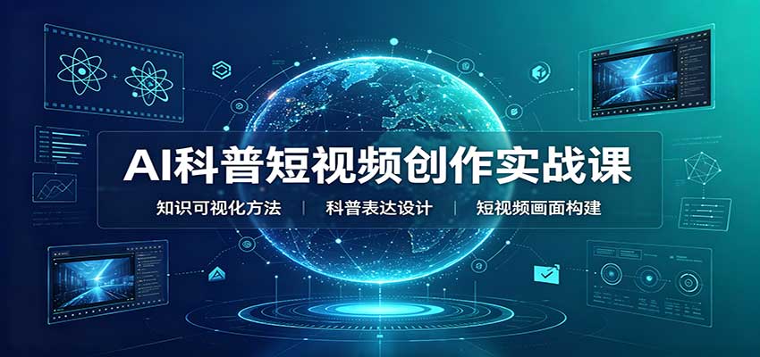 AI科普短视频创作实战课：配套要点文档，文案与视频提示词模板教学-极客网创