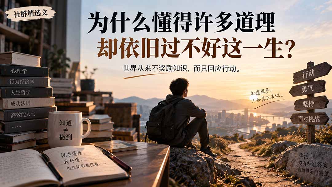 社群精选文：为什么懂得许多道理却依旧过不好这一生？-极客网创