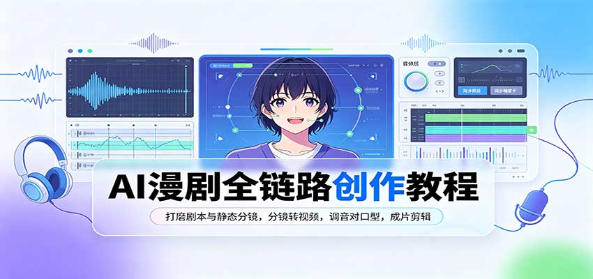 AI漫剧全链路创作教程：打磨剧本与静态分镜，分镜转视频，调音对口型，成片剪辑-极客网创