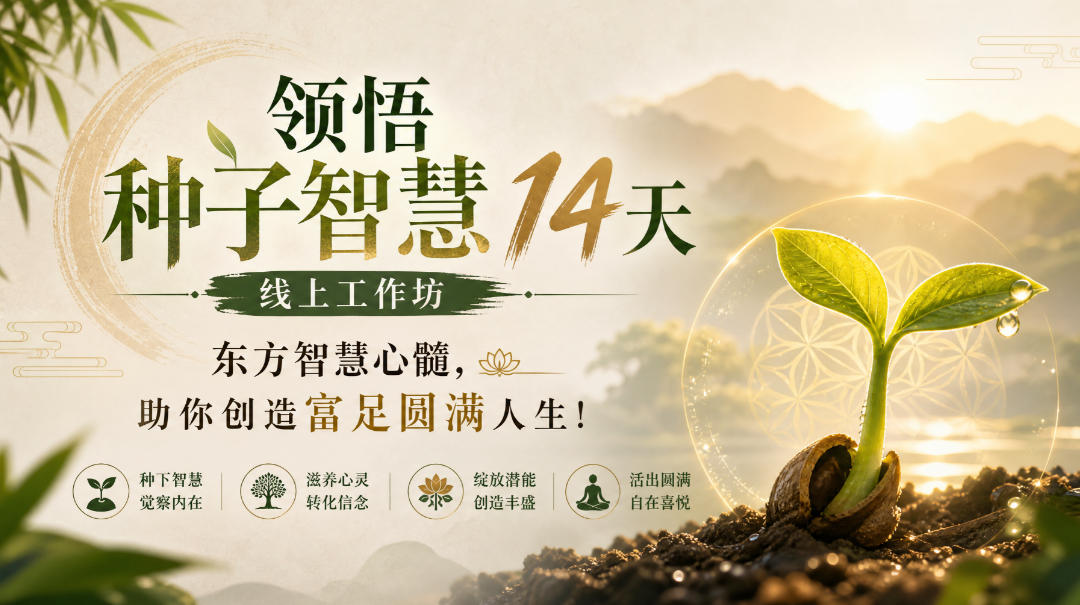 鹿大米领悟种子智慧14天线上工作坊，东方智慧心髓，助你创造富足圆满人生！-极客网创
