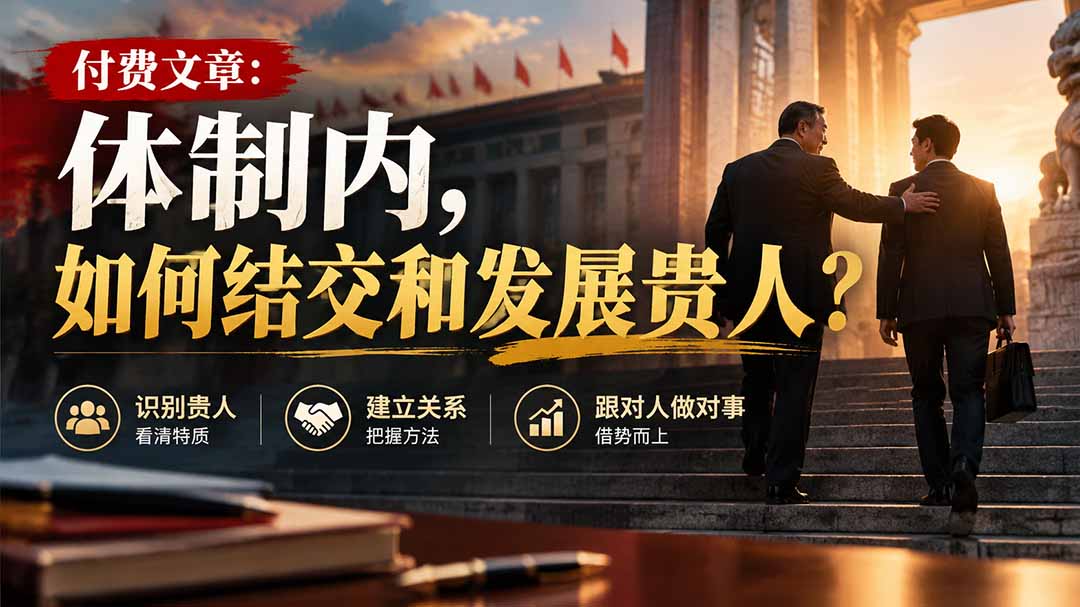 【无水印】付费文章：体制内，如何结交和发展贵人?-极客网创