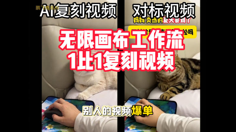 宠物带货视频复刻，无限画布工作流1比1，不用拍摄、不用布景、不用真人出镜，几分钟就能做出一条专业带货视频-极客网创