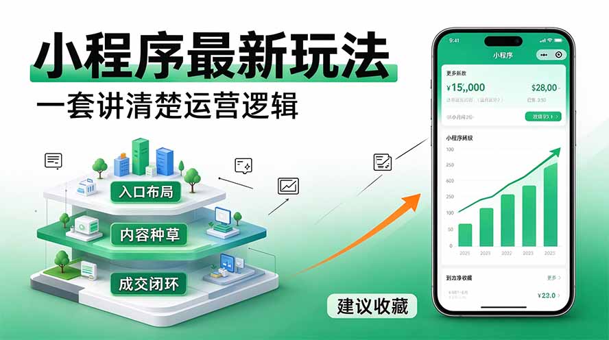微信小程序最新玩法   四种收益来源，单日收入400+-极客网创