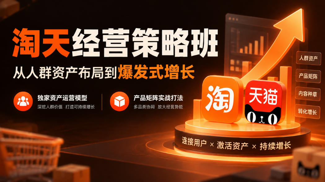 淘天经营策略班，从人群资产布局到爆发式增长，独家资产运营模型，产品矩阵实战打法-极客网创