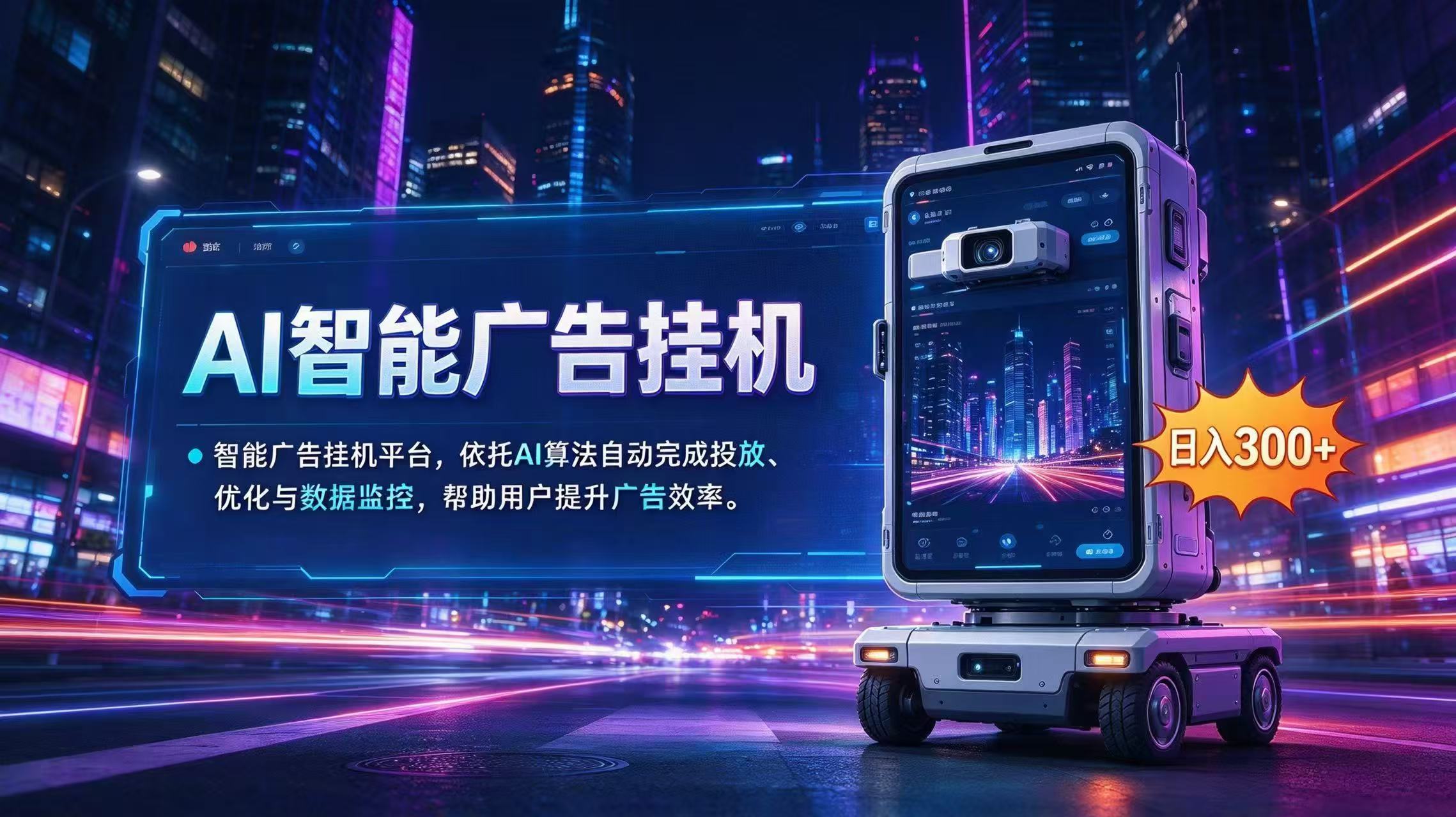 AI 智能广告挂机｜AI 自动运行，轻松托管广告任务-极客网创