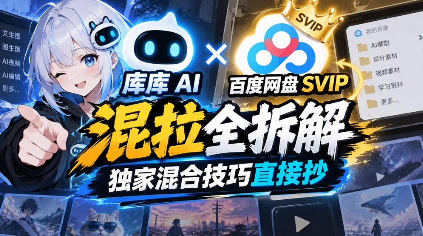 库库AI×百度网盘SVIP混拉全拆解，独家混合技巧直接抄-极客网创