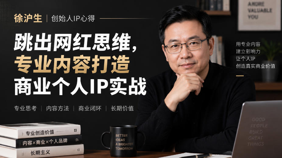 徐沪生创始人IP心得|跳出网红思维,专业内容打造商业个人IP实战【文档】-极客网创