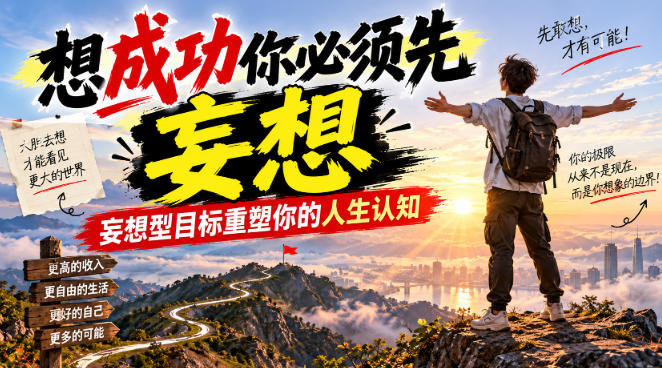 付费文章:想成功你必须先妄想,妄想型目标重塑你的人生认知-极客网创