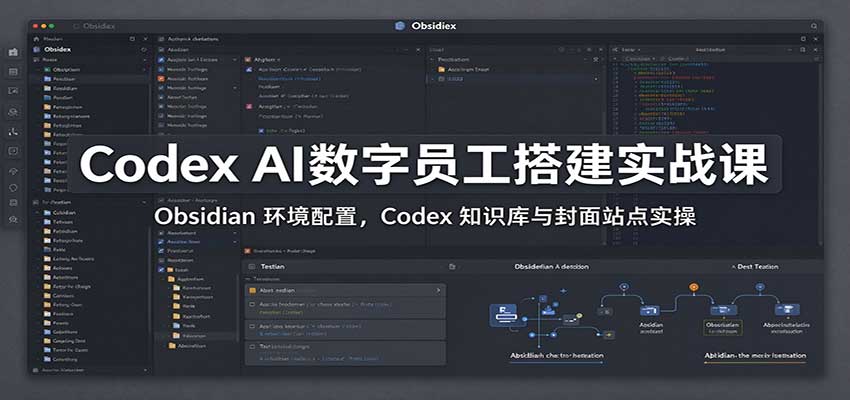 Codex AI数字员工搭建实战课：Obsidian 环境配置，Codex 知识库与封面站点实操-极客网创
