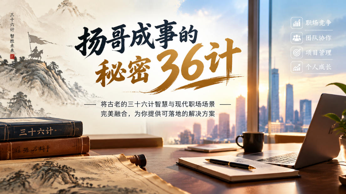 扬哥成事的秘密36计,将古老的三十六计智慧与现代职场场景完美融合,为你提供可落地的解决方案-极客网创