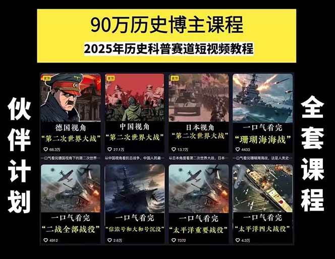 图片[1]-短视频历史赛道实战教程，手机电脑双端剪辑教程和账号运营指南与变现技巧-创客副业